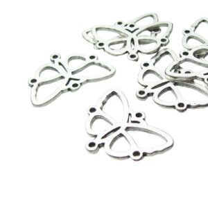 silver butterfly connector for beading