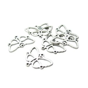 silver butterfly connector for beading