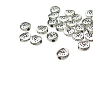 silver evil eye beads