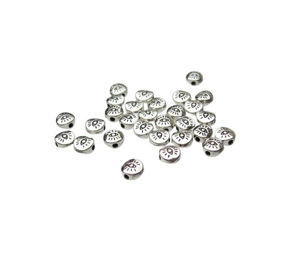 silver evil eye beads