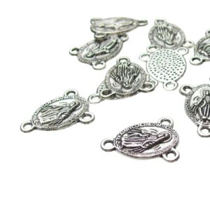 silver rosary connector for handmade jewellery