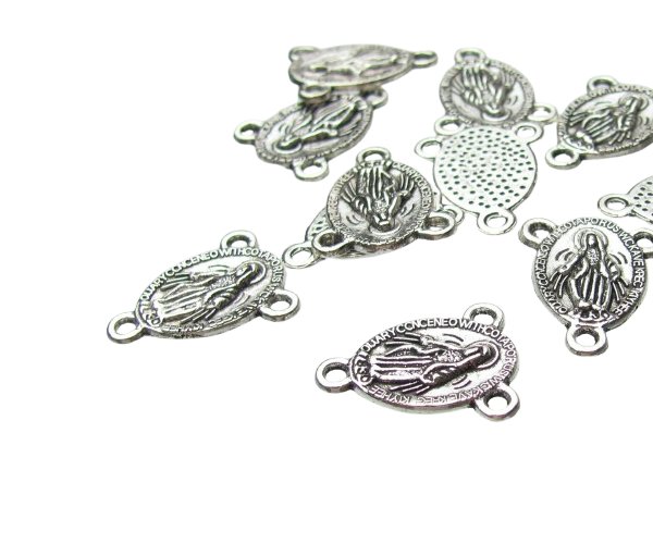 silver rosary connector for handmade jewellery