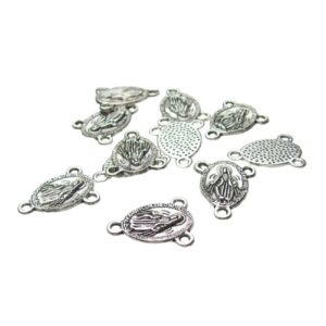 silver rosary connector for handmade jewellery