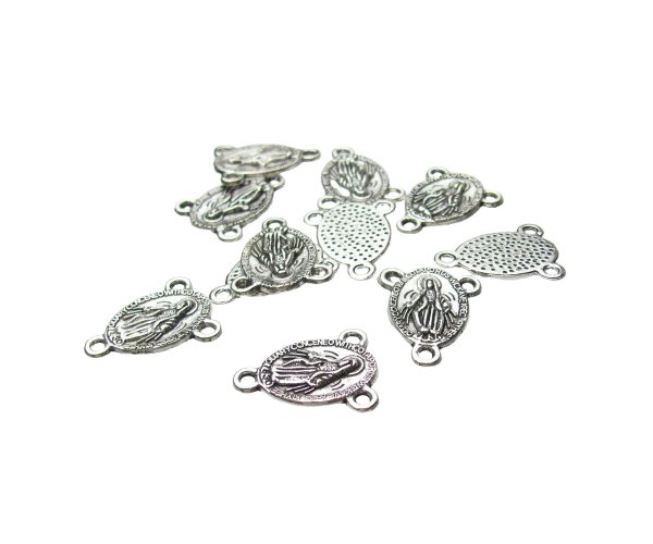silver rosary connector for handmade jewellery