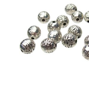 silver round metal beads