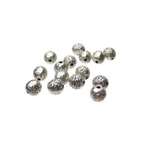 silver round metal beads