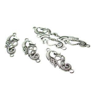 sea horse connectors in silver for beading