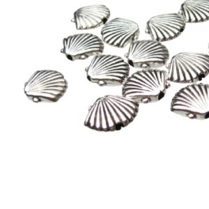 silver shell beads