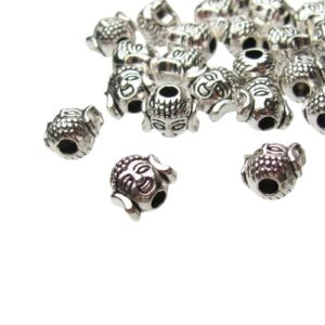 small silver Buddha beads