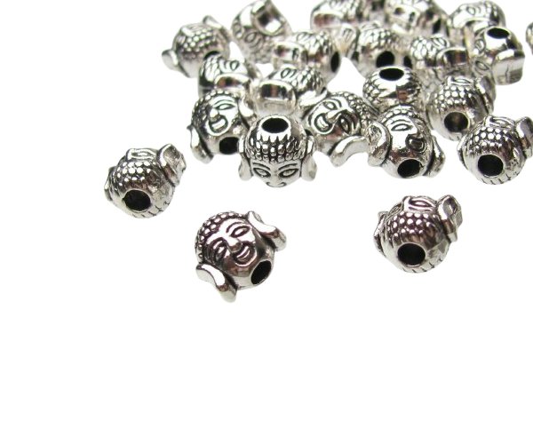 small silver Buddha beads