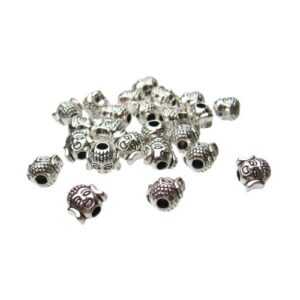 small silver Buddha beads