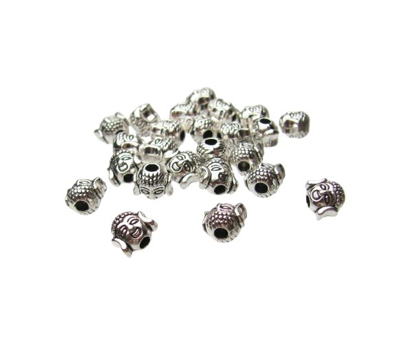 small silver Buddha beads