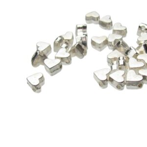 silver heart spacer beads