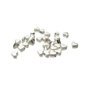 silver heart spacer beads