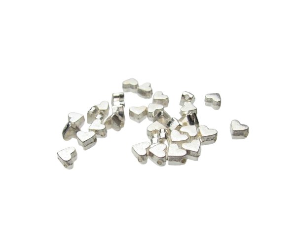 silver heart spacer beads