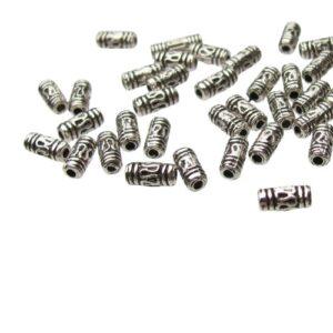 silver small tube spacer beads