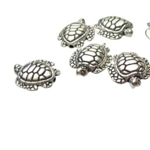 silver turtle beads
