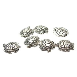 silver turtle beads