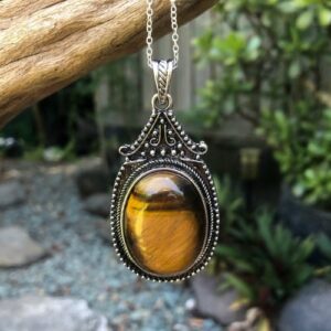tiger eye gemstone pendant
