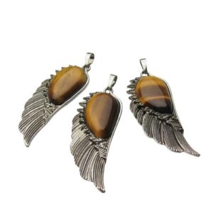 tiger eye wing pendant