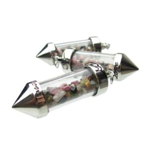 tourmaline gemstone glass vial pendant