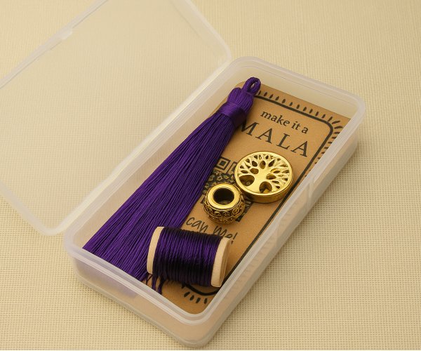 violet purple make it a mala necklace bead kit