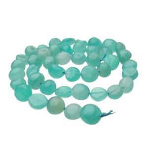 amazonite flat pebble gemstone beads