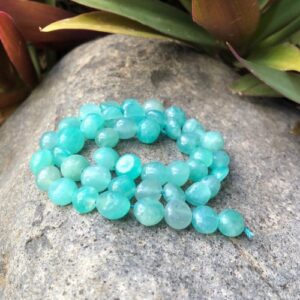 amazonite flat pebble gemstone beads