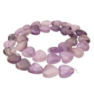 amethyst heart gemstone beads natural