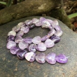 amethyst heart gemstone beads natural