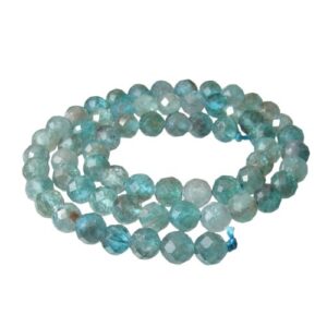 apatite faceted 6mm round gemstone beads
