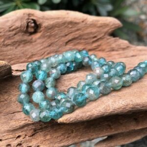 apatite faceted 6mm round gemstone beads