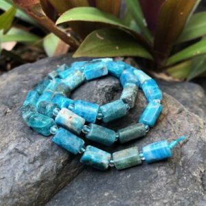 apatite gemstone tube beads