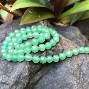 aventurine faceted round 6mm gemstone beads