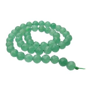 aventurine faceted 8mm round gemstone beads A grade