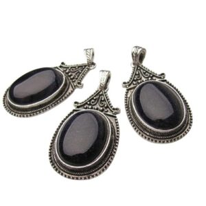 blue goldstone gemstone pendant