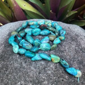 chrysocolla gemstone pebble beads