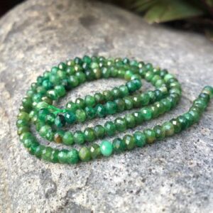fuchsite tiny faceted rondelle crystal beads