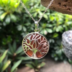 goldstone tree of life pendant