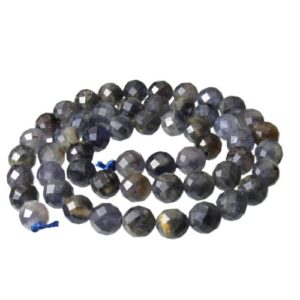 iolite faceted round gemstone beads Australia