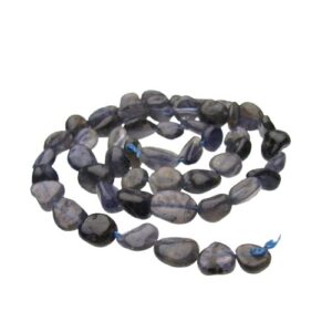 iolite gemstone pebble beads