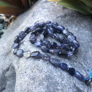 iolite gemstone pebble beads