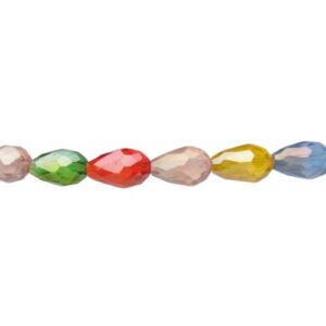 mixed crystal teardrop beads