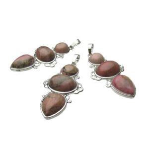 rhodonite gemstone pendant