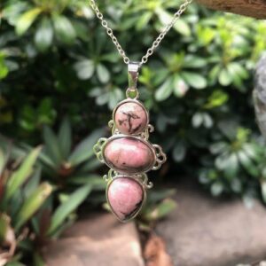 rhodonite gemstone pendant