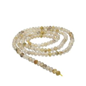 golden rutilated quartz faceted gemstone rondelle beads