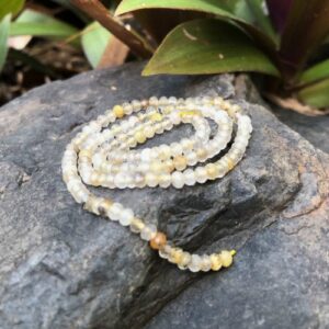 golden rutilated quartz faceted gemstone rondelle beads