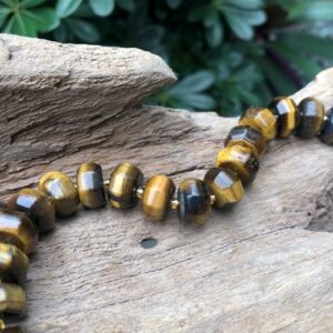 tiger eye rondelle gemstone beads large
