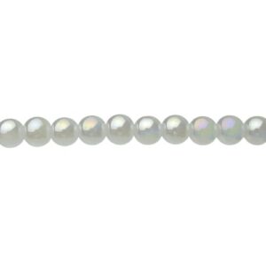 white ab glass beads 8mm round