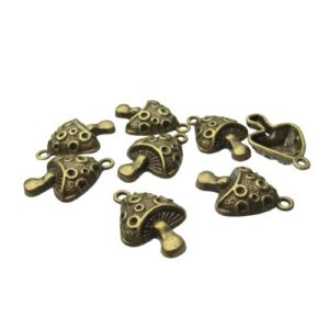bronze mushroom charms